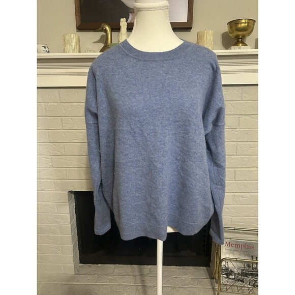 J.Crew Cashmere Sweater Womens Medium Blue 100% Cashmere Knit Pullover - Picture 1 of 4
